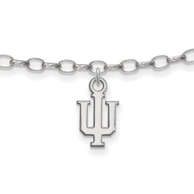 Black Bow Jewelry Sterling Silver Indiana Hoosiers NCAA Anklet 9 Inch