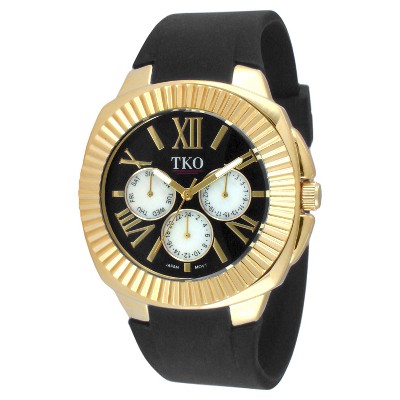 Women's TKO Multiple Function Rubber Strap Watch - Black