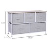 SEVOBAL Dressers 5 Drawer Horizontal Storage Cube Dresser with Sturdy Fabric Bins for Stylish Bedroom Organizer, Gray, 11.75"*39.5"*21.25" - 3 of 4