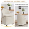 NicBex Set of 2 Comfy Chenille Dining Chairs with Universal Wheels & Thick Cushions, Modern Rolling Kitchen & Dining Room Side Chairs - 4 of 4