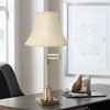 360 Lighting Traditional Swing Arm Desk Table Lamp Adjustable Height 36" Tall Antique Brass Imperial Taupe Bell Shade Living Room Bedroom - 2 of 4