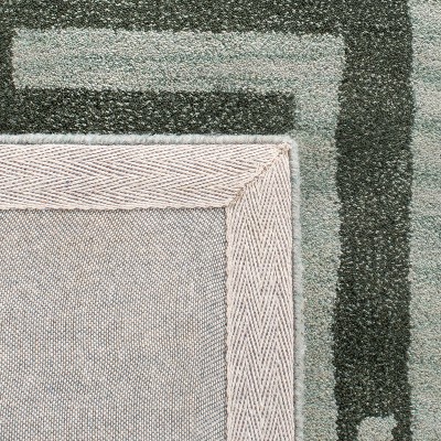 Sage Green Hand-Tufted Wool and Cotton Rectangular Rug 4' x 6'