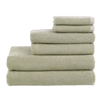 Nate Home By Nate Berkus 100% Cotton 6-piece Bath Towel Set - Lichen ...
