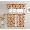 Kate Aurora Autumn Fall Harvest Scattered Leaves 3 Piece Rod Pocket Cafe Kitchen Curtain Tier & Valance Set - 2 of 2