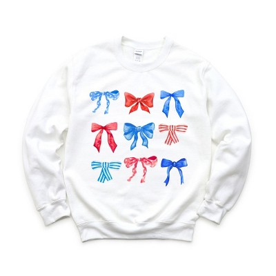 Simply Sage Market Women's Graphic Sweatshirt Patriotic Coquette Bow Chart