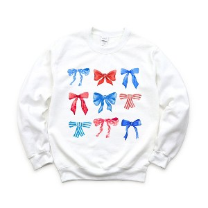 Simply Sage Market Women's Graphic Sweatshirt Patriotic Coquette Bow Chart - 1 of 3