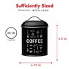Amici Home Coffee Fix Metal Canister, 36 Oz Push Top Lid with Silicone Gasket - Black Decorative Coffee Storage Container with Patchwork Design - 2 of 4