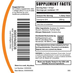 BulkSupplements Coenzyme (CoQ10) Softgels - 1 of 4