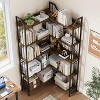 GAOMON Corner Bookshelf,L-Shaped Bookcase, Industrial Large Bookcases with Beaded Design Tall Display Rack Shelf for Living Room Bedroom - 2 of 4
