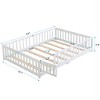 LOVMOR Montessori Floor Bed with Safety High Fence, Wood Kids Floor Beds Frame, Solid Wood Toddler Playhouse Bedframe - 2 of 4