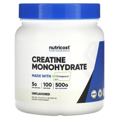Nutricost Performance, Creatine Monohydrate, Unflavored, 1.1 lb (500 g)