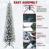 NAYSAYE Christmas Tree Stand 6FT Flocked Pencil Tree with 358 Snowy Tips Slim Base for Christmas Decorations, Green and White, 22"*72"*7.7" - 3 of 4