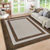 Coolmee Washable Abstract Area Rugs for Living Room Non-Slip Low-Pile Soft Rug Minimalist Bordered Floor Carpet for Bedroom Dining Room - 3 of 4