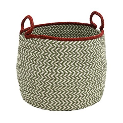 Colonial Mills Kringle Christmas Floor Basket - Wreath Green 18"x18"x16"