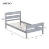 VASIP Twin Size Rubber Wood Bed,Classic Headboard & Footboard Design,for Bedroom & Guest Room,White - 2 of 4