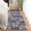Washable Modern Leaves Printed Rug Non Slip Low Pile Rug Soft Botanical Pattern  Throw Floor Cover Foldable Indoor Carpet for Living Room Bedroom - 4 of 4