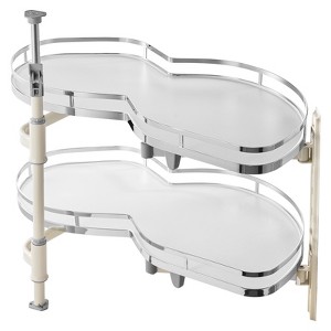 VEVOR Swing Right Blind Corner Cabinet, Pull Out Organizer for 36 inch Width Blind Cabinet, 2 Tier Height Adjustable Swing Tray, Silver - 1 of 4