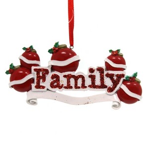 Polarx 2.5 Inch Red Family Glittered Holiday Tree Ornaments - 1 of 2