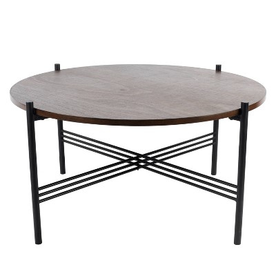 Round Coffee Table Chestnut/Black - Silverwood