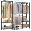 Homdox Heavy Duty Clothes Rack 870LBS - Extendable Rod, Adjustable Portable Garment Organizer, Freestanding Closet System 13.78"Dx90"Wx71"H Black - 2 of 4