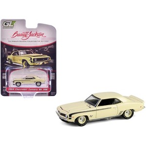 1969 Chevrolet Camaro SS 396 Butternut Yellow with Black Stripes "Barrett-Jackson" Series 1/64 Diecast Model Car by Greenlight - 1 of 4