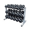 Body-Solid Rubber Dumbbell Set with 3 Shelf Rack and Vinyl Mat - 5-50lbs - 4 of 4
