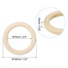 Unique Bargains Pendant Connector Jewelry Making Natural Wood Unfinished Craft Rings 5 Pcs - 2 of 4