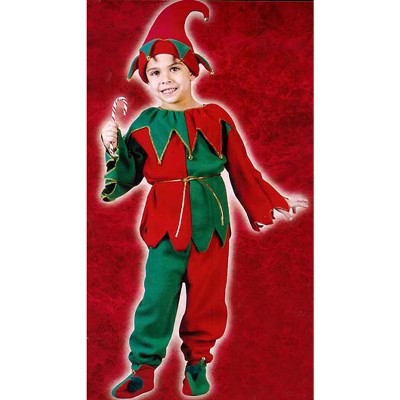 Fun World Red and Green Elf Plush Unisex Child Christmas Costume - Small