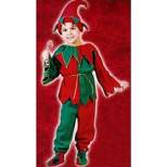 Fun World Red and Green Elf Plush Unisex Child Christmas Costume - Medium