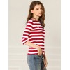 INSPIRE CHIC Women's Elbow Sleeves Boat Slim Fit Casual Stripe Animal Print Multi Floral Pattern T-Shirt - 4 of 4