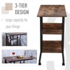 SEVOBAL Utility Storage Carts Mobile Side Table Carrito Organizador Con Ruedas for Living Room and Bedroom, Brown, 1.5"*15.75"*32.25" - 4 of 4