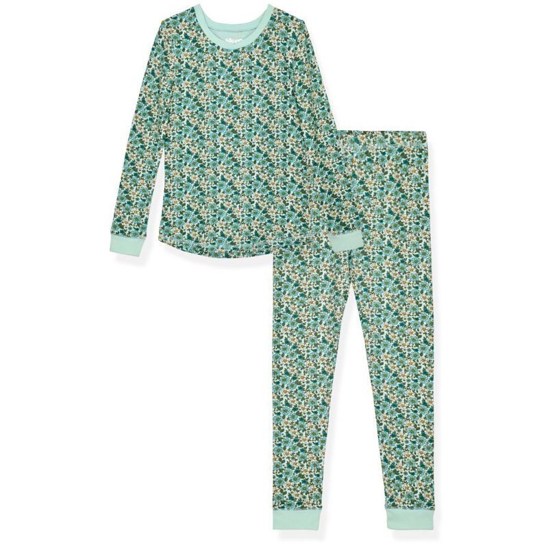 Sleep On It Girls 2-Piece Super Soft Jersey Long Sleeve Snug-Fit Pajama Set, 1 of 8