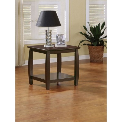 Chic Crate-Modern Farmhouse Entryway End Table - Lower Shelf with Storage, Mixed Materials (Oak + Metal) for Living Room & Entryway (Cappuccino)