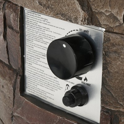 Stillwater 33" Circular Natural Stone Gas Fire Pit