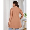 YESFASHION Women's Plus Size Sleeveless Blazer Lapel Single Button Casual Work Office Jacket Vests with Pockets - 4 of 4
