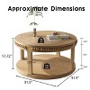 GDFStudio Chiori Modern Wooden Round Coffee Table with Open Storage - 3 of 4