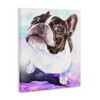 Stupell Industries Happy Boston Terrier Pet Dog Portrait Black Purple Canvas Art - 2 of 4
