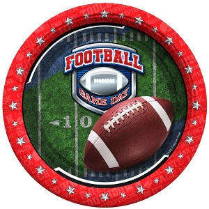 Treasures Gifted Football Plates 7in - Football Birthday Party Supplies - 8 Pack - 1 of 1