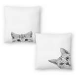 Americanflat Cat and Kitty by NUADA Set of 2 Throw Pillows