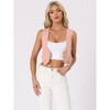 Allegra K Women's Vintage Button-Up Sleeveless Cropped Jean Waistcoat Vest - 2 of 4