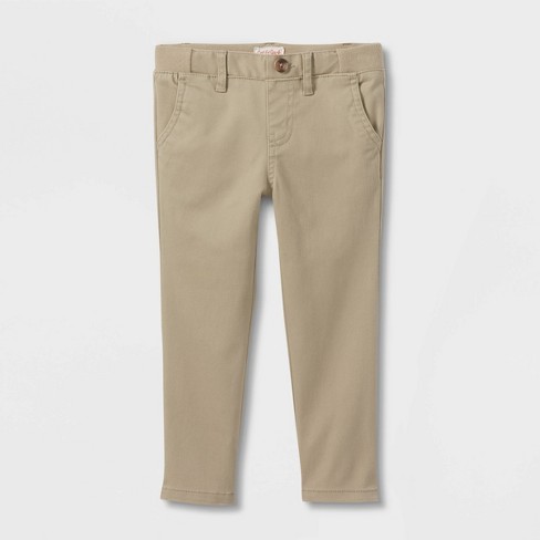 Boys Uniform Twill Woven Stretch Pull On Straight Chino Pants