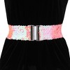 Allegra K Women's Halloween Stretchy Waist Belts Interlock Buckles Sequins Decor Wide Elastic Belts 2Pcs - 3 of 4