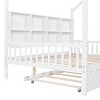 TopComfy Beds Wooden Full House Bed with Trundle Kids Bed with Built In Shelf Full Size Wooden Frame for Kids Room, White, 78"*17.6"*7.35" - 4 of 4