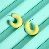 Women's Chunky Hoop Earrings - Lemon Yellow - 2 of 4