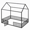 Whisen Elegant Design Metal Frame House Bed with Fence and Door - 4 of 4