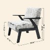 ORRD Mid-Century Modern Lounge Armchair with Cushion, Living Room Accent Chair, Beige+Grey - 3 of 4