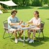 VEVOR Folding Camping Table, Portable Roll Up Side Tables, Small Lightweight Aluminum Beach Table, Compact with Carry Bag, for Outdoor Cooking,Silver - 2 of 4