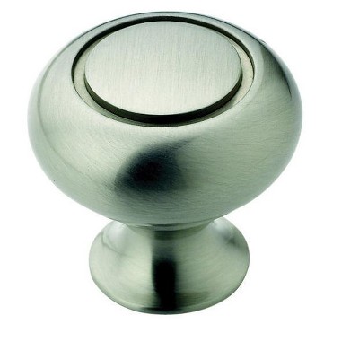 Allison Round Satin Nickel Cabinet Knob with Mounting Hardware