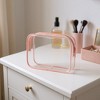 Anna-Kaci 3-Piece Clear Travel Toiletry Bag Set with Zipper Closure and Waterproof PVC Design 7.8x6x2.5IN - Pink - 3 of 4