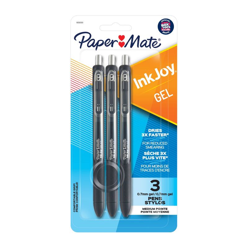 Paper Mate Ink Joy 3pk Gel Pens 0.7mm Medium Tip Black, 1 of 8